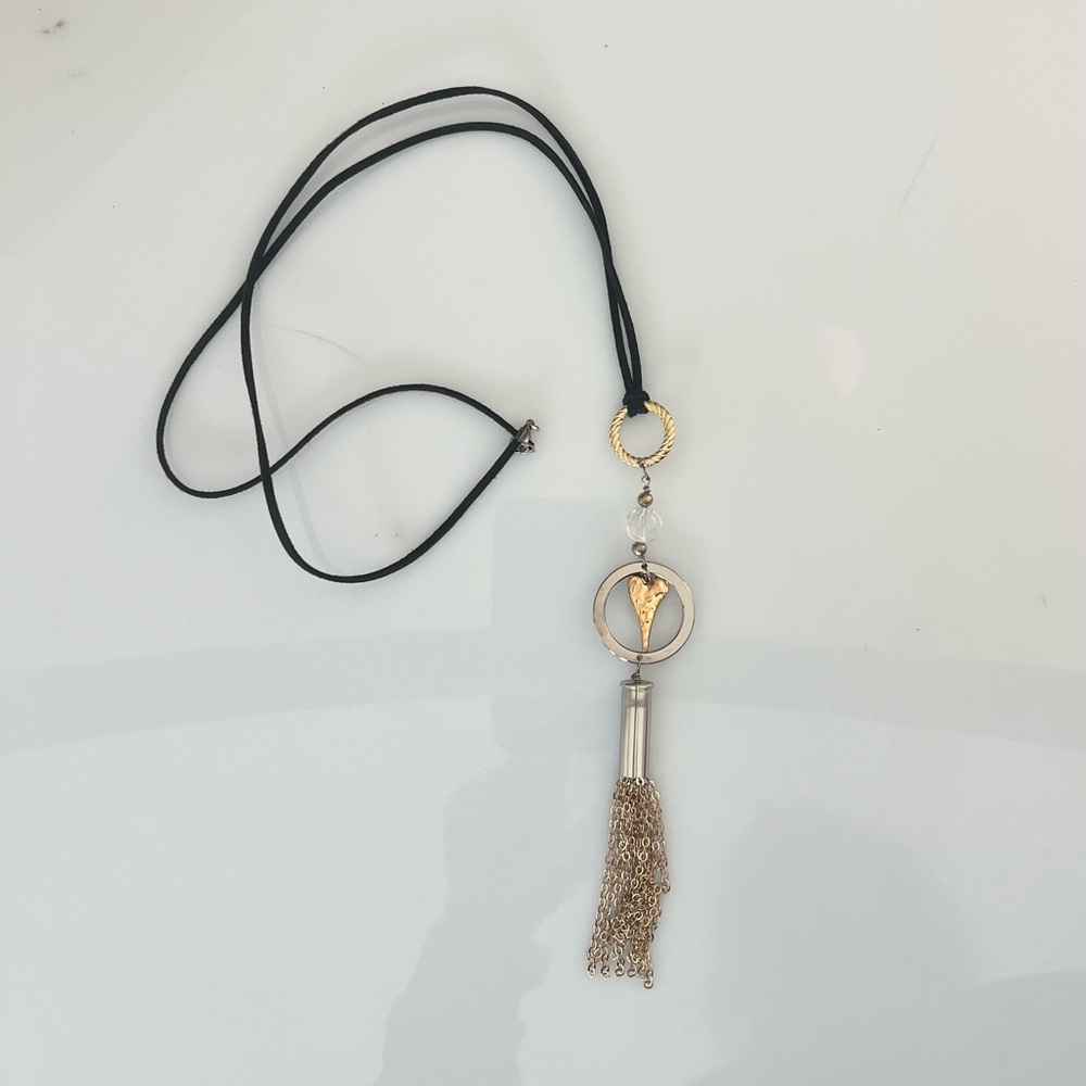 Elegant Gold and Silver Pendant Necklace